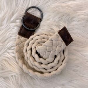 Abercrombie & Fitch cream braided belt